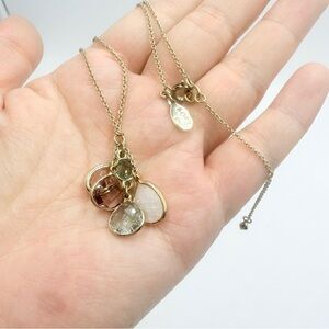 Loft Colourful Crystal Glass Elegant Gold Tone Pendant Necklace